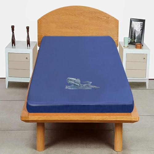 Trance Cotton Feel Terry Ultra Soft Waterproof Single Size Mattress Protector | Breathable - Hypoallergenic Bed Protector (72x30 inch | 6x2.5 feet, Classic Blue - Pack of 1) - Image 1