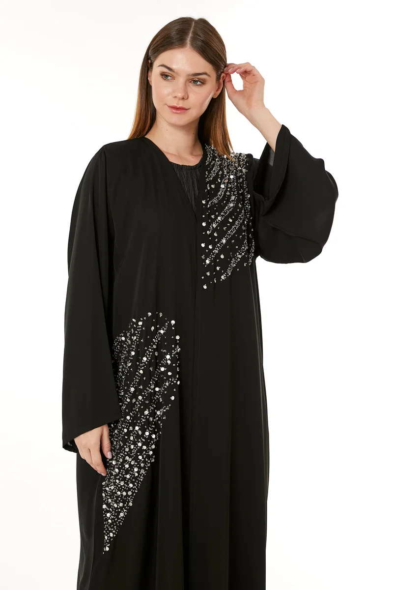 Moistreet  Embellished Flared Sleeve Abaya for Women | Best Price UAE