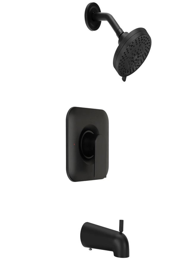 Lanmun Matte Black Genta Shower Trim Kit Compatible with moen T2473EPBL Shower Trim Kit, Easy to Install, Featuring Single Function Shower Head and Shower Handle, Requires 2510 valve - Image 1