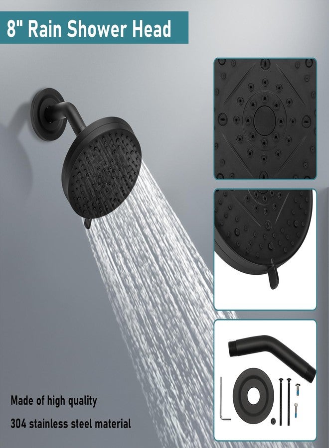 Lanmun Matte Black Genta Shower Trim Kit Compatible with moen T2473EPBL Shower Trim Kit, Easy to Install, Featuring Single Function Shower Head and Shower Handle, Requires 2510 valve - Image 5