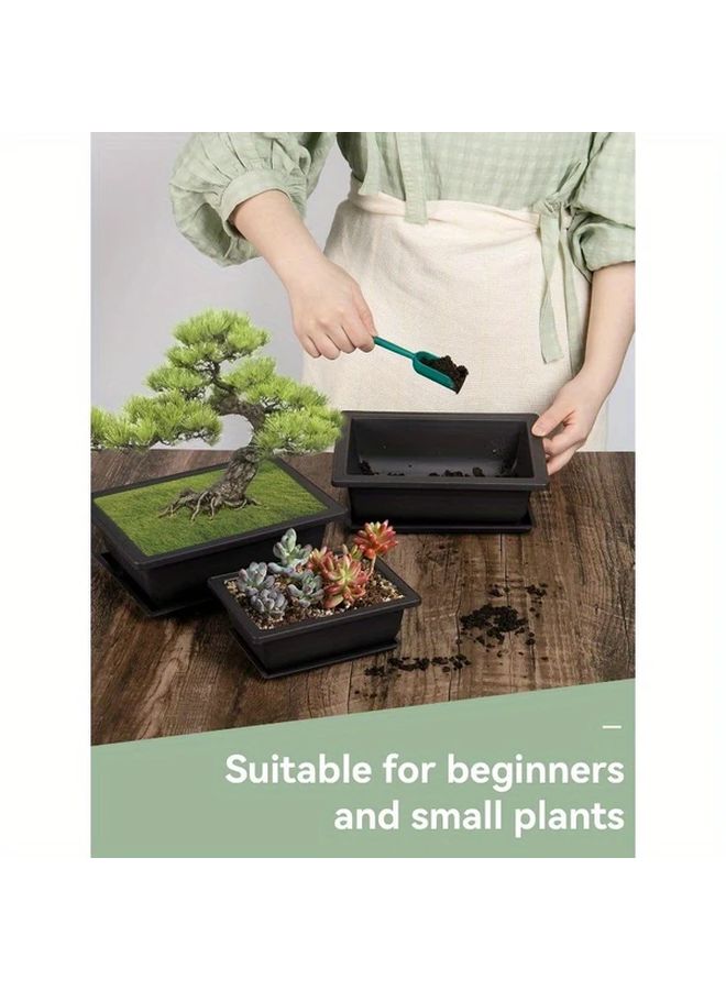 Variant Color Bonsai Training Pots Set Of 8 With Humidity Trays Indoor Outdoor Garden Planters - Image 3