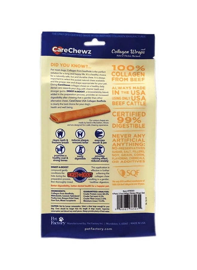 Pet Factory CareChewz Collagen 6-7" Small Wraps Dog Chew Treats - Chicken Flavor, 4 Count/1 Pack - pzsku/Z107D1E5FAEEA350B3BDEZ/45/_/1737031943/654bf0e9-1aa0-47c9-bafc-2a3fab918e36