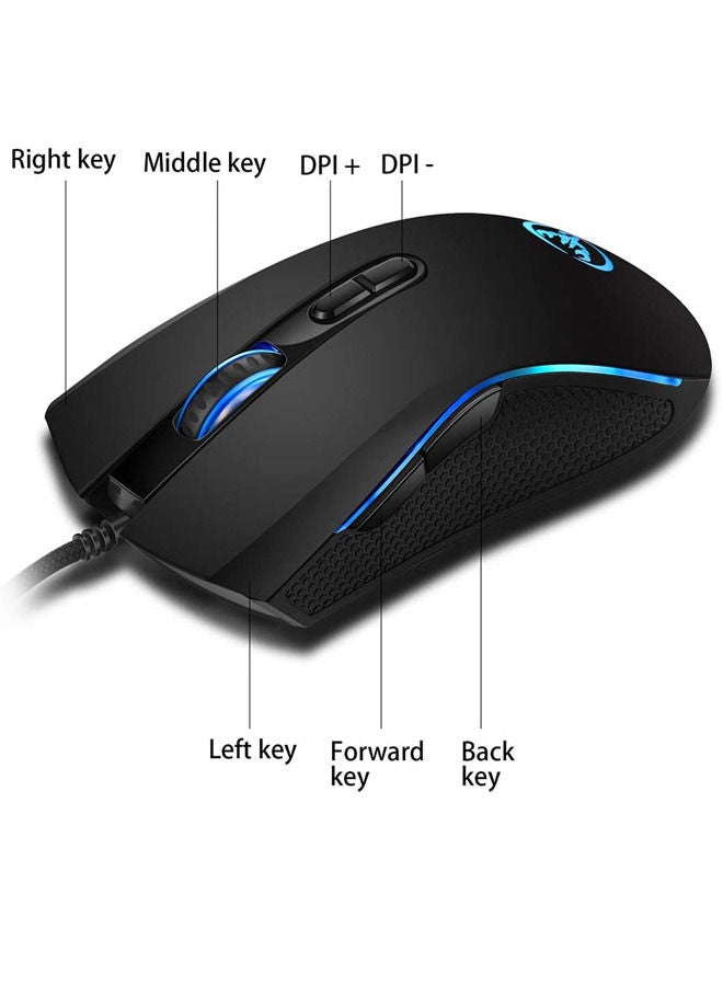 Wired Mouse Docooler A869 Wired Gaming Mouse 3200DPI 7 Buttons 7 Color LED Optical Computer Mouse Player Mice Gaming Mouse for Pro Gamer  LCMDOCOOLERC7111BAE