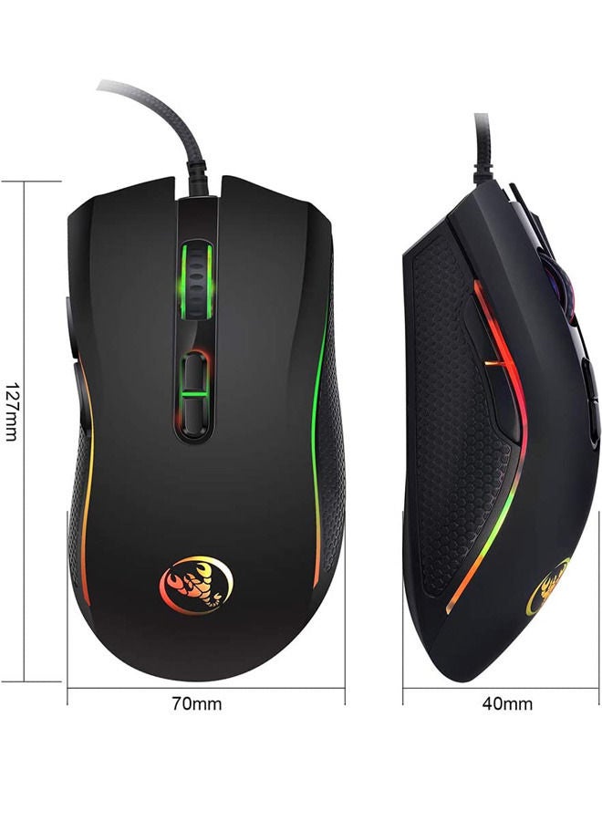 Wired Mouse Docooler A869 Wired Gaming Mouse 3200DPI 7 Buttons 7 Color LED Optical Computer Mouse Player Mice Gaming Mouse for Pro Gamer  LCMDOCOOLERC7111BAE