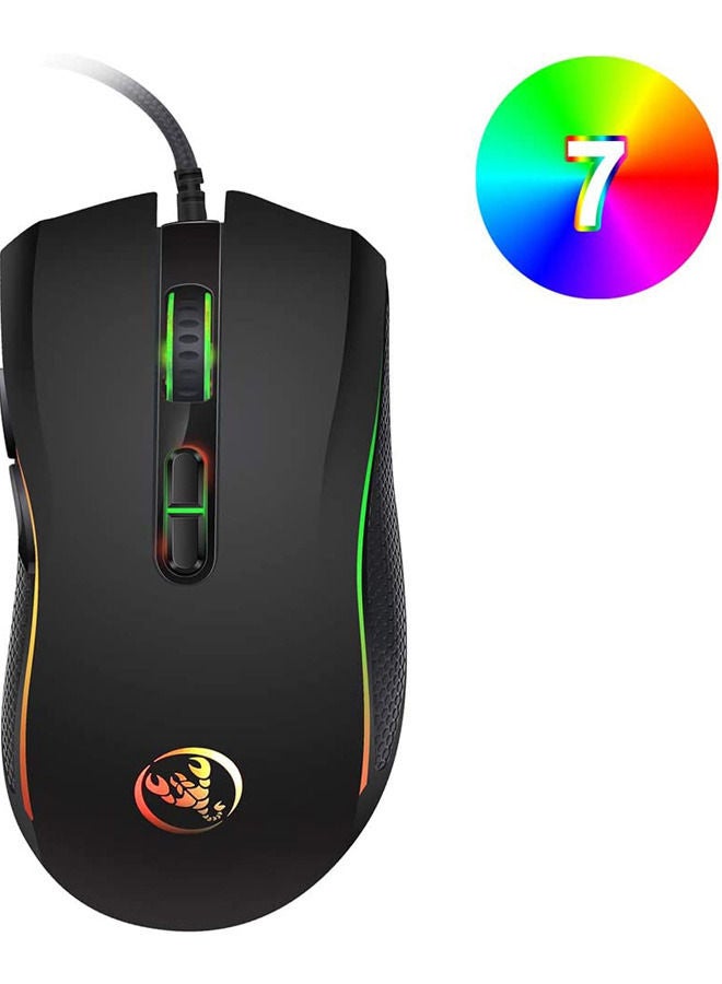 Wired Mouse Docooler A869 Wired Gaming Mouse 3200DPI 7 Buttons 7 Color LED Optical Computer Mouse Player Mice Gaming Mouse for Pro Gamer  LCMDOCOOLERC7111BAE
