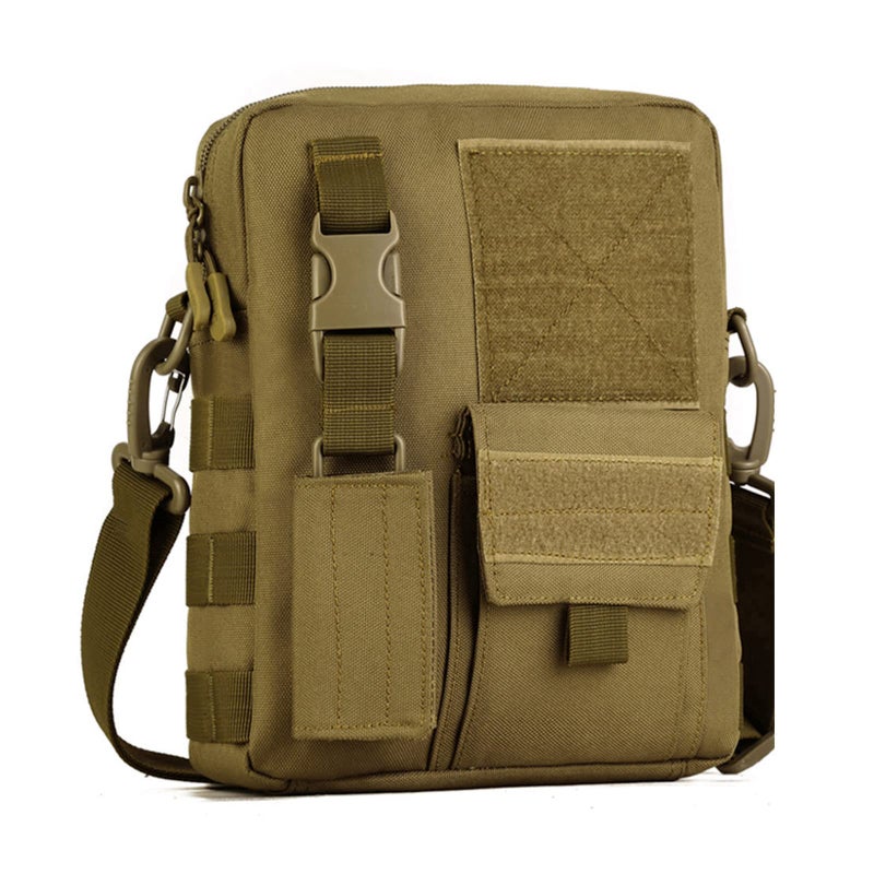 Wowelife Small Canvas Messenger Bag - Classic Vintage Shoulder Bag in Coyote Brown - Multi-Function Casual Pack for Travel & Carry