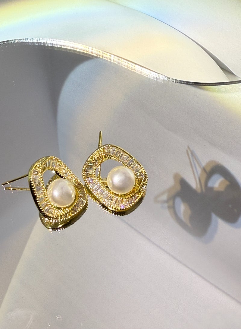 أقراط بيضاوية غير منتظمة: تصميم فريد وعصري للعمل، إبرة من الفضة الإسترلينية عيار 925، أنيقة ومضادة للحساسية - Image 3