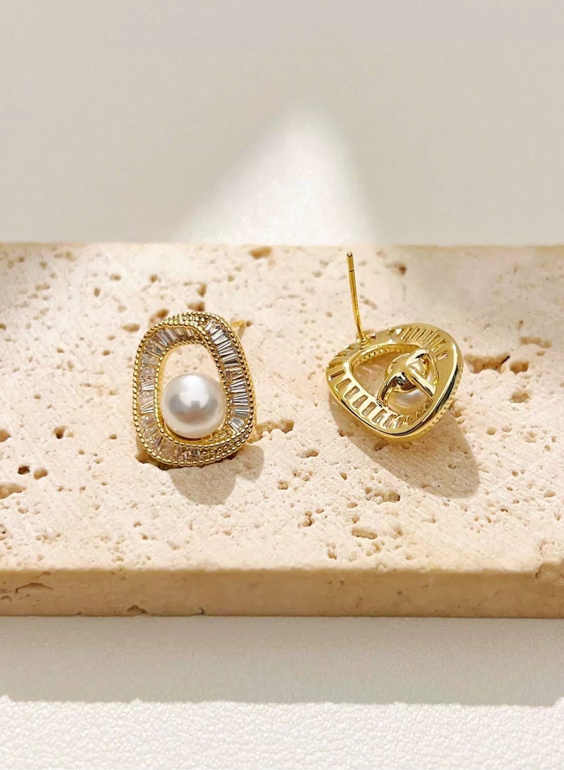 أقراط بيضاوية غير منتظمة: تصميم فريد وعصري للعمل، إبرة من الفضة الإسترلينية عيار 925، أنيقة ومضادة للحساسية - Image 4