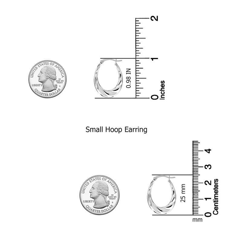 LeCalla 925 Sterling Silver Hoop Earrings | Lightweight Classic Small Oval Shrimp Hoops Earring for Women - 25MM - Image 5