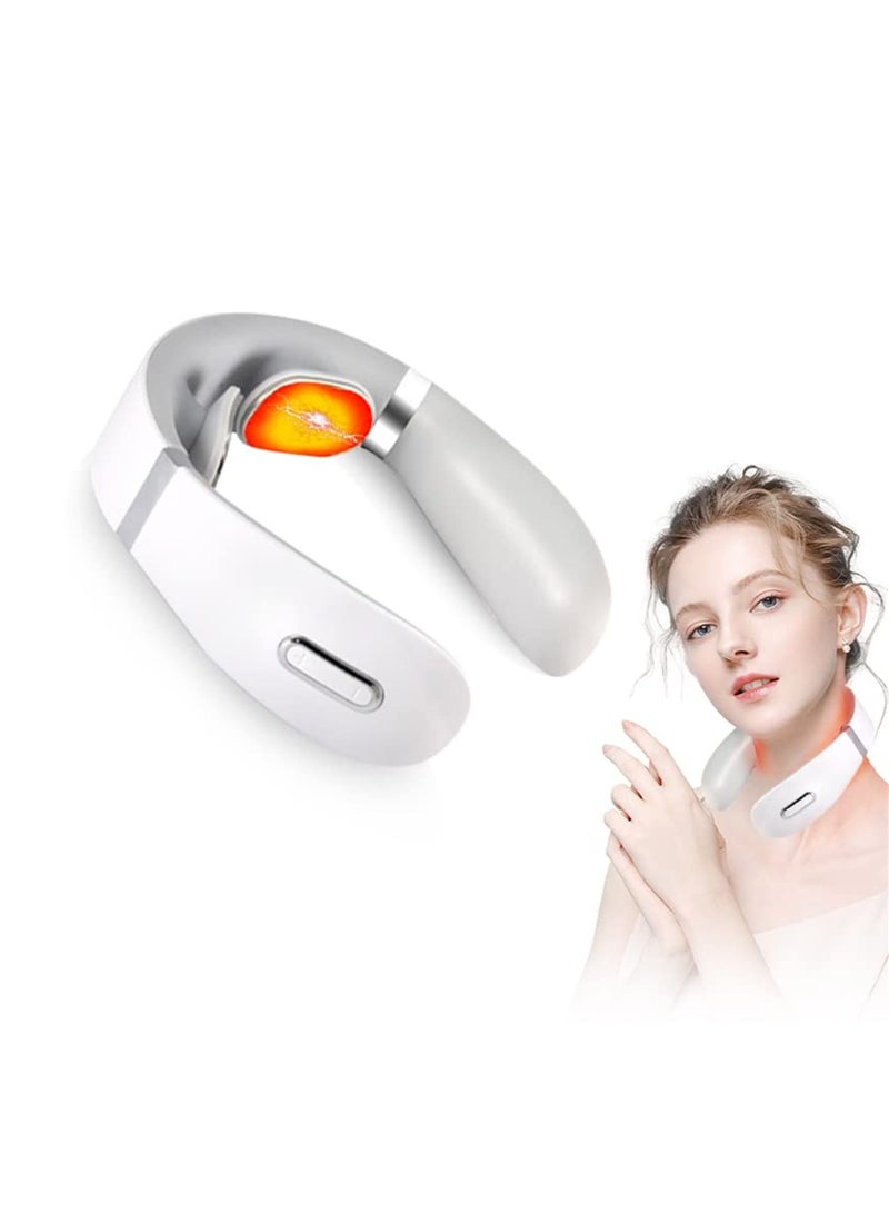 Arabest مدلك الرقبة الذكي مع الحرارة، مدلك الرقبة اللاسلكي العميق بالاهتزازات الدقيقة، مدلك نبض كهربائي مع 10 أوضاع، مدلك الرقبة المحمول لتخفيف الألم - Image 1