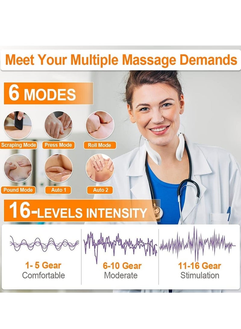 Arabest مدلك الرقبة الذكي مع الحرارة، مدلك الرقبة اللاسلكي العميق بالاهتزازات الدقيقة، مدلك نبض كهربائي مع 10 أوضاع، مدلك الرقبة المحمول لتخفيف الألم - Image 5