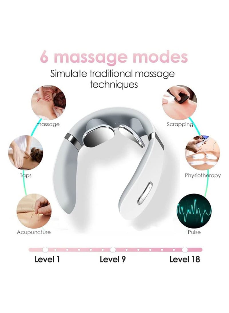 Arabest مدلك الرقبة الذكي مع الحرارة، مدلك الرقبة اللاسلكي العميق بالاهتزازات الدقيقة، مدلك نبض كهربائي مع 10 أوضاع، مدلك الرقبة المحمول لتخفيف الألم - Image 2