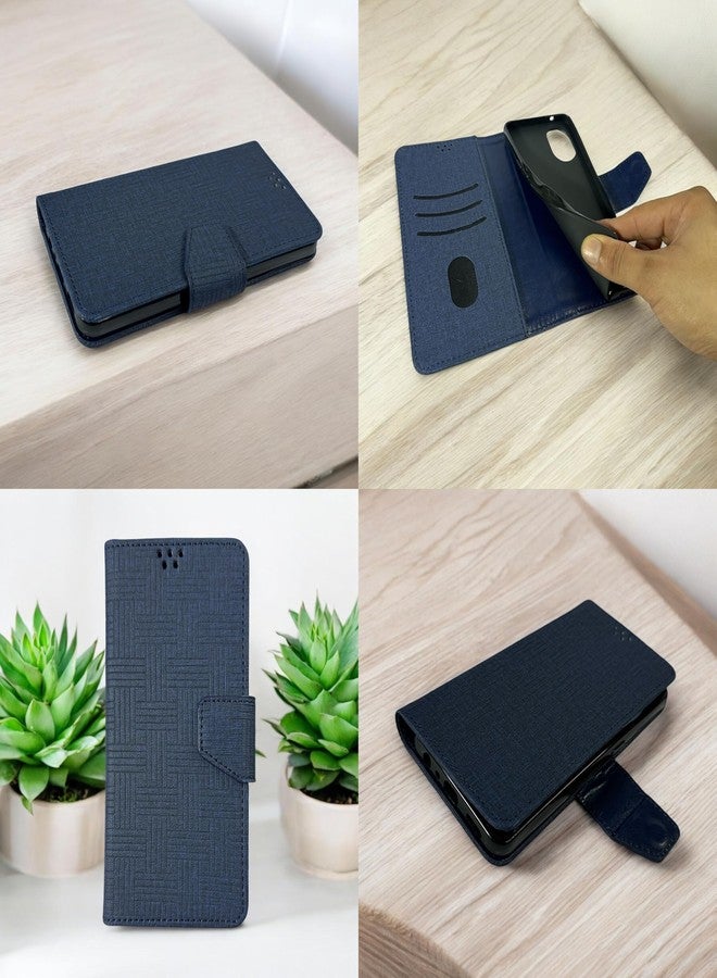 SBMS Flip Cover for Motorola Moto Edge 50 Fusion 5G / Moto G96 / Moto G85 Back Cover Case with Magnatic Closure|Inbuilt Stand|Card & Money Pocket (Mat Blue) - Image 5