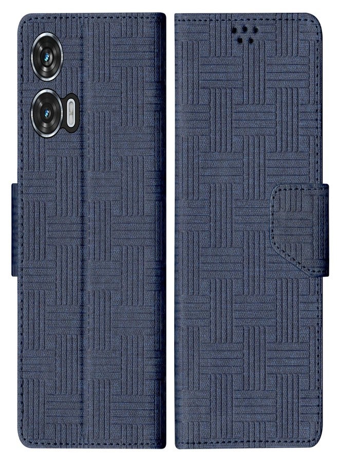 SBMS Flip Cover for Motorola Moto Edge 50 Fusion 5G / Moto G96 / Moto G85 Back Cover Case with Magnatic Closure|Inbuilt Stand|Card & Money Pocket (Mat Blue) - Image 1