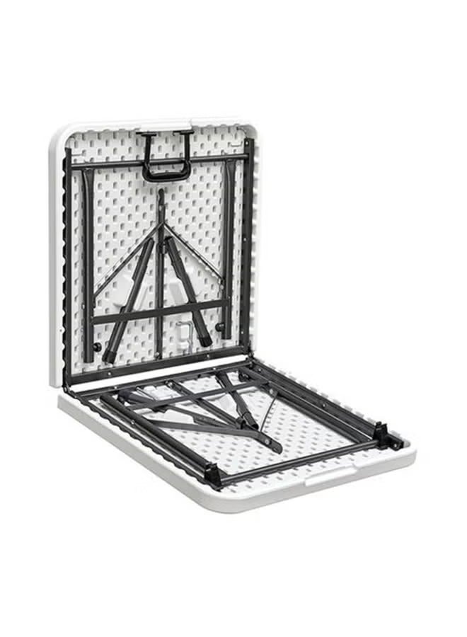 Generic Lightweight Folding Trestle Table, 122x74x61cm, Heavy-Duty Plastic Picnic and Camping Table with Carry Handle, Portable for BBQ, Outdoor Parties, and Events, White, Bbq Accessory | Modern Trestle Table | Durable Metal Legs, Picnic Accessories  - Image 2