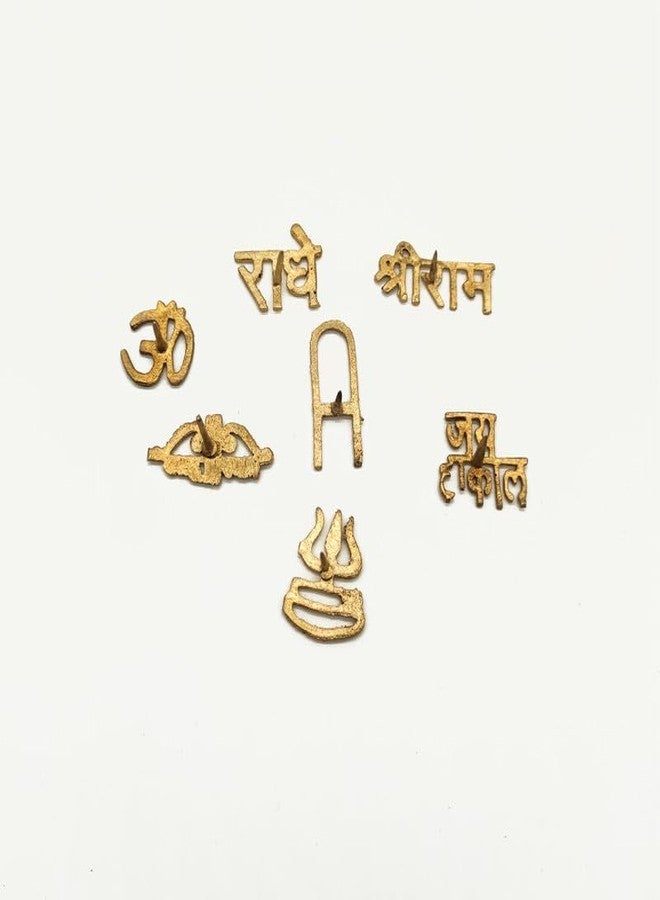 TORPPEZA Brass 7 Types Tilak Stamp for Forehead, Religious Tika Seal Stamp, Spiritual Forehead Teeka Tilak - Image 1