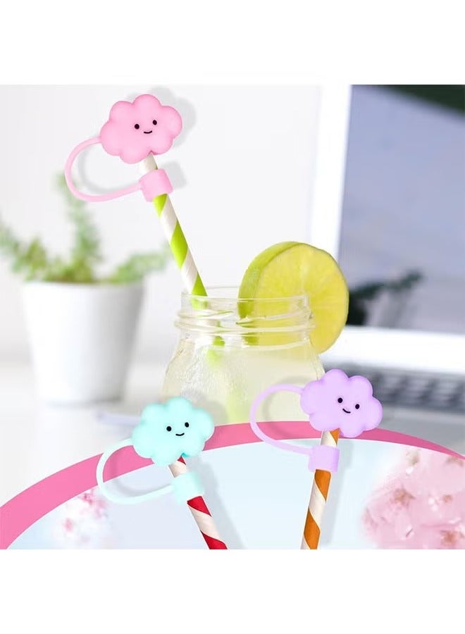 4Pcs Cloud Straw Covers Cap Toppers Reusable Straw Tips Lids Protectors - Image 2