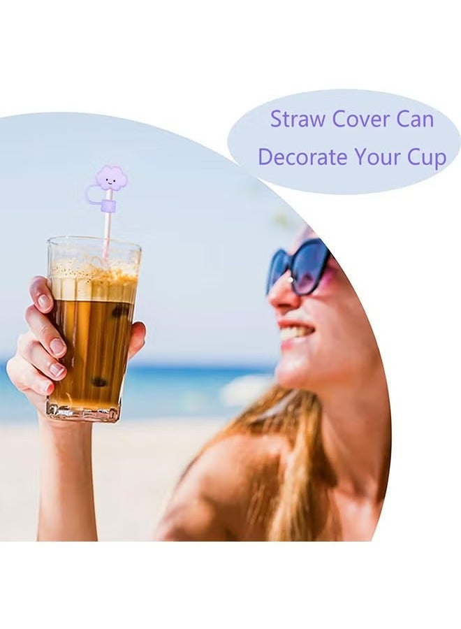 4Pcs Cloud Straw Covers Cap Toppers Reusable Straw Tips Lids Protectors - Image 3