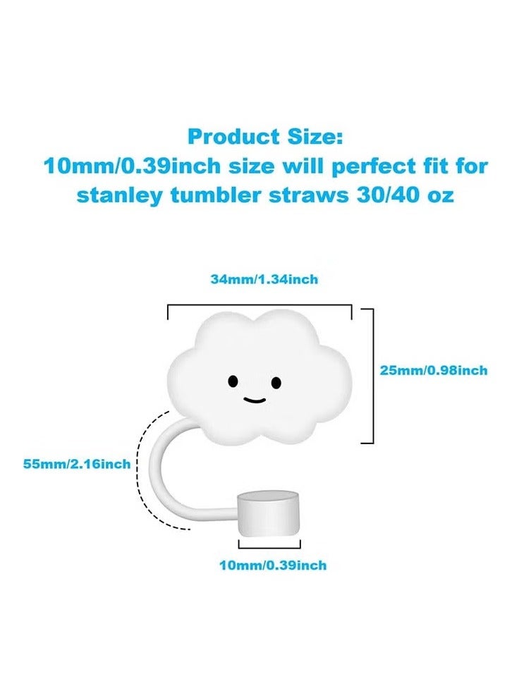4Pcs Cloud Straw Covers Cap Toppers Reusable Straw Tips Lids Protectors - Image 4
