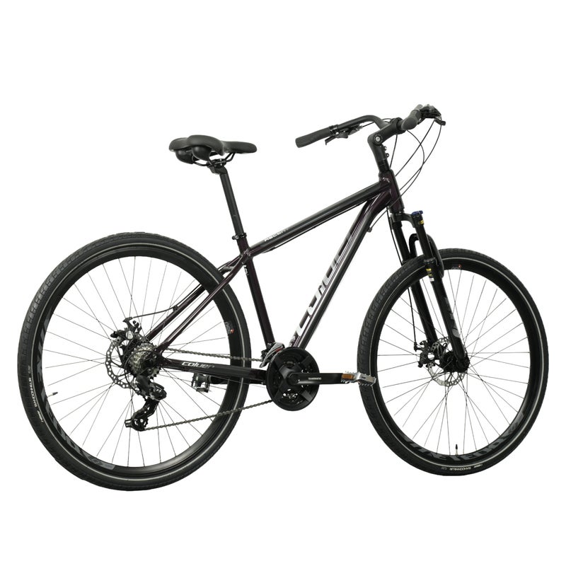 Coluer Ascent 262 Mountain Bike Medium | Reinforced Aluminium Frame | Suntour XCM Suspension Fork | Shimano 21-Speed Drivetrain | Reliable Mechanical Disc Brakes | Purple - Image 3