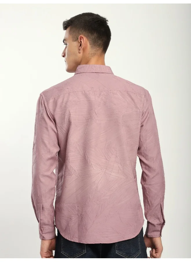 Beyoung Light Mauve Crushed Shirt