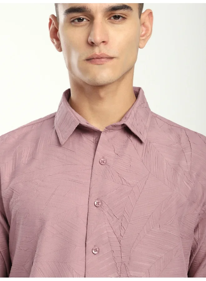 Beyoung Light Mauve Crushed Shirt