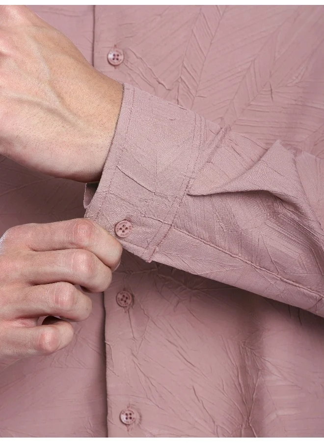 Beyoung Light Mauve Crushed Shirt