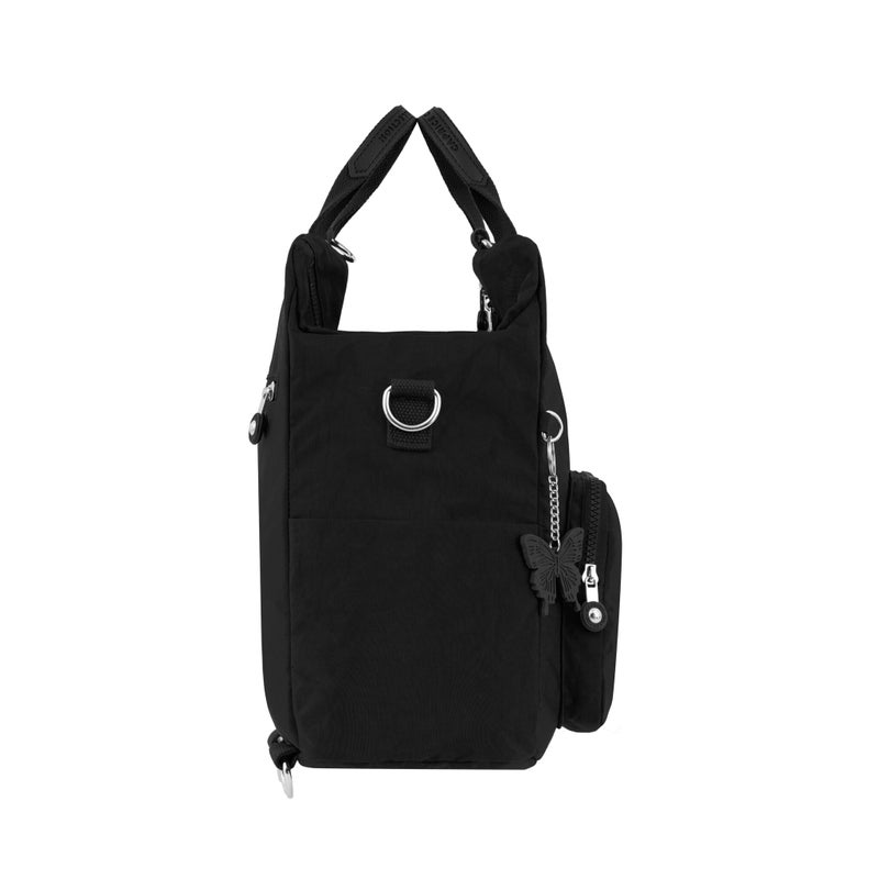 CAPRICE COLLECTION Unisex Medium Backpack – Black, Compact, Water-Resistant Nylon, 10L Capacity - Image 4