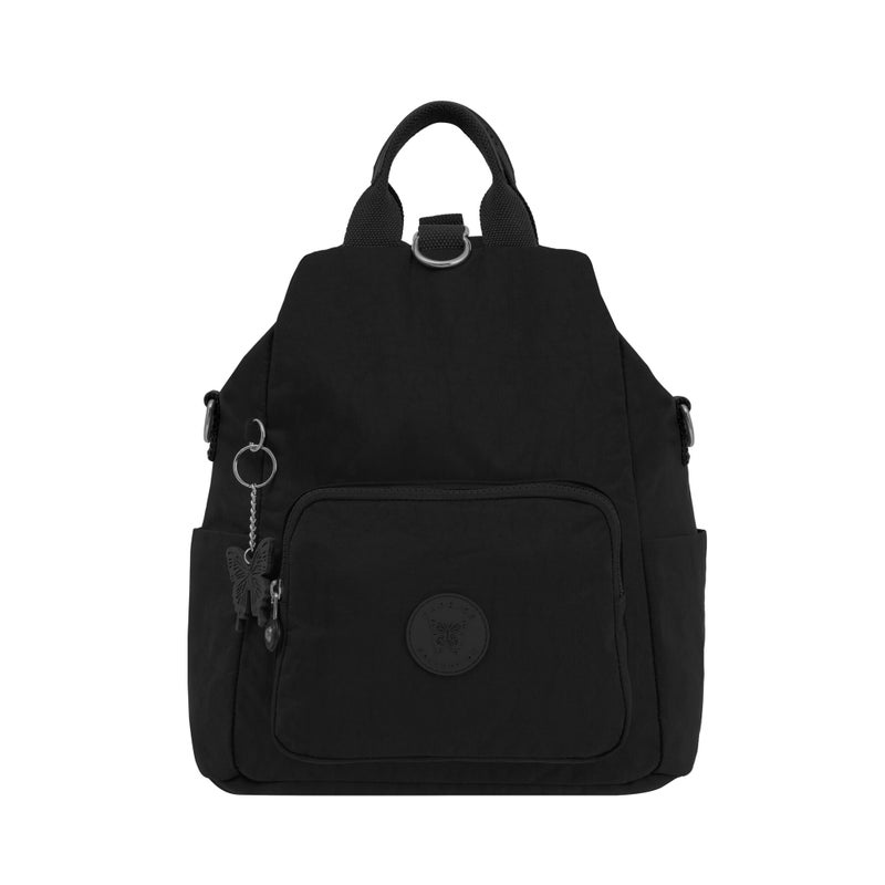 CAPRICE COLLECTION Unisex Medium Backpack – Black, Compact, Water-Resistant Nylon, 10L Capacity - Image 1