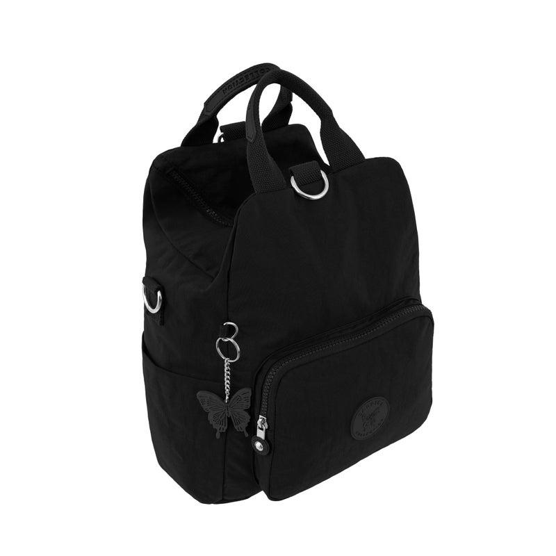 CAPRICE COLLECTION Unisex Medium Backpack – Black, Compact, Water-Resistant Nylon, 10L Capacity - Image 5