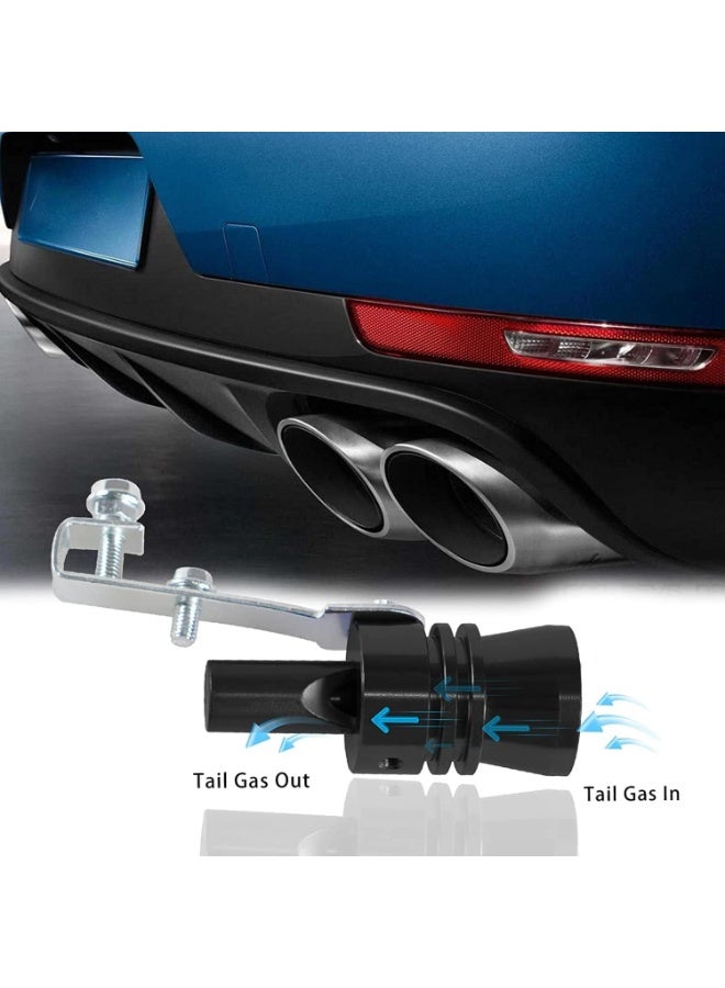 2 Pcs Universal Aluminum Turbo Sound Whistle Exhaust Muffler, Pipe BOV Blow off Valve, Compatible with Truck, Motorcycle, Cars, Dirt Bike and Scooter Simulator, XL-Black - Image 3