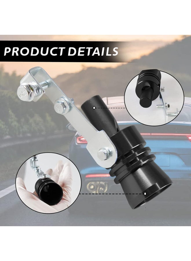 2 Pcs Universal Aluminum Turbo Sound Whistle Exhaust Muffler, Pipe BOV Blow off Valve, Compatible with Truck, Motorcycle, Cars, Dirt Bike and Scooter Simulator, XL-Black - Image 4