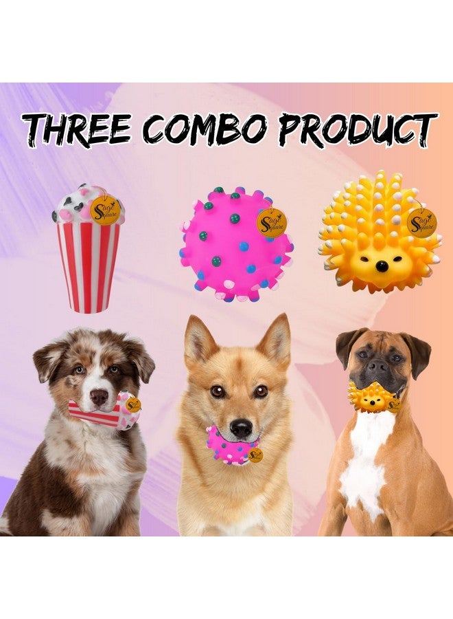 سايج سكوير مجموعة ألعاب صريرية فاخرة للكلاب - ألعاب مطاطية متينة وقابلة للمضغ وأشكال وألوان ممتعة متعددة للعب التفاعلي وتخفيف التسنين وإبقائها مسلية وسعيدة (المجموعة رقم 5) - Image 2