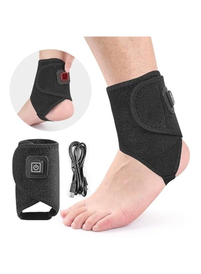 حزام تدفئة الكاحل الكهربائي – دعامة علاج حراري متطورة – تسكين مستهدف للألم وتحفيز الدورة الدموية – حزام قابل للتعديل لإجهاد المفاصل، الاستشفاء، والاستخدام اليومي. - Image 2