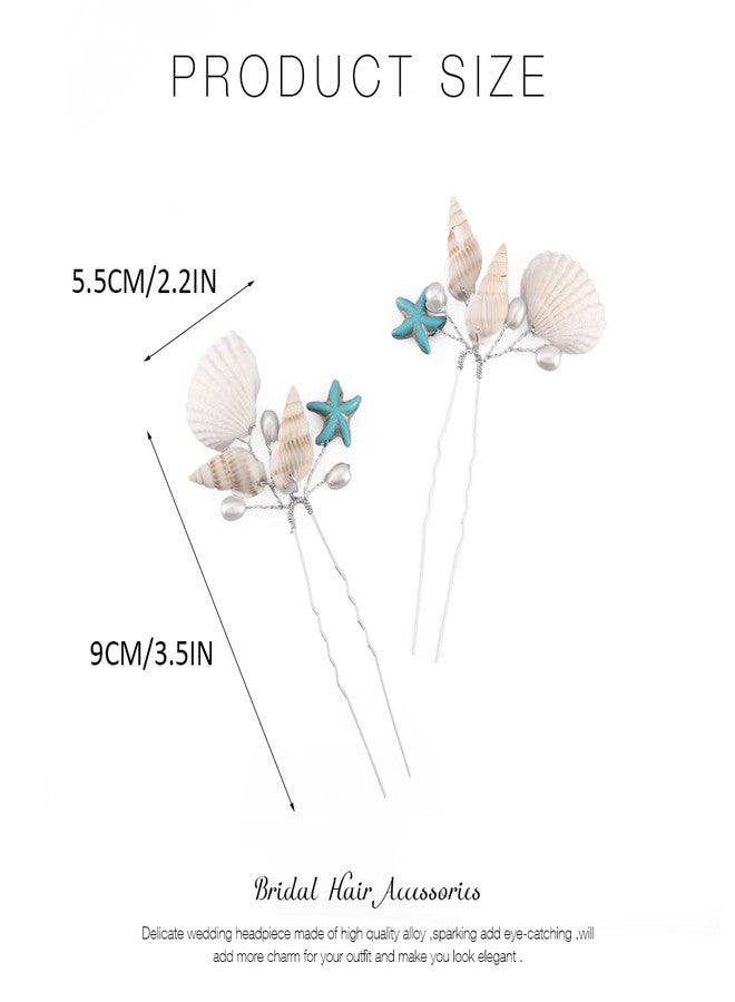 Yean Wedding Hair Pins Seashell Hair Piece Bridal Accessories Silver Starfish Hair Piece Hair Clip for Women and Girls - Image 4