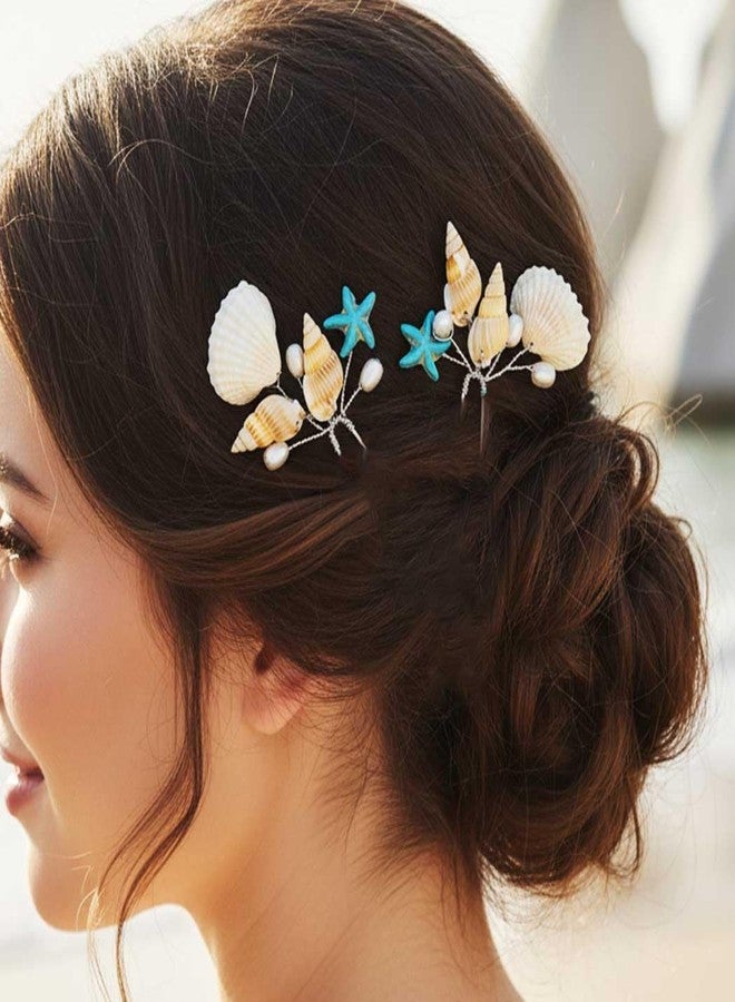 Yean Wedding Hair Pins Seashell Hair Piece Bridal Accessories Silver Starfish Hair Piece Hair Clip for Women and Girls - Image 1