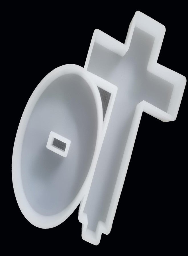 Fuehbur 【300+ Design Optional】 Fuehbur Cross with Base Resin Silicone Large Freshie Mold for Aroma Beads DIY Hanging Candles Decoration Crafting Blessed Cross Gift【Mold Depth: 0.89 in】 - Image 1