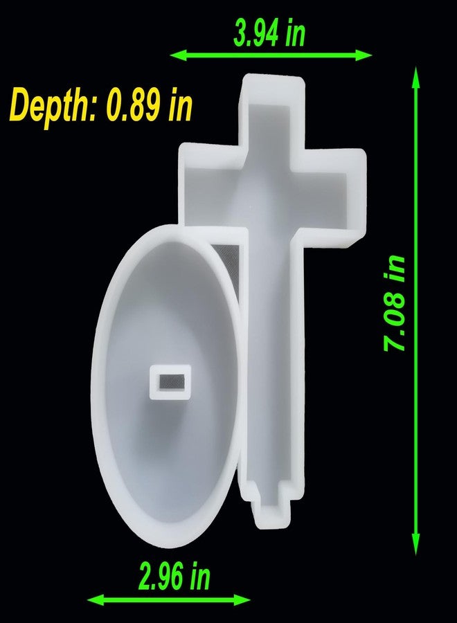 Fuehbur 【300+ Design Optional】 Fuehbur Cross with Base Resin Silicone Large Freshie Mold for Aroma Beads DIY Hanging Candles Decoration Crafting Blessed Cross Gift【Mold Depth: 0.89 in】 - Image 2
