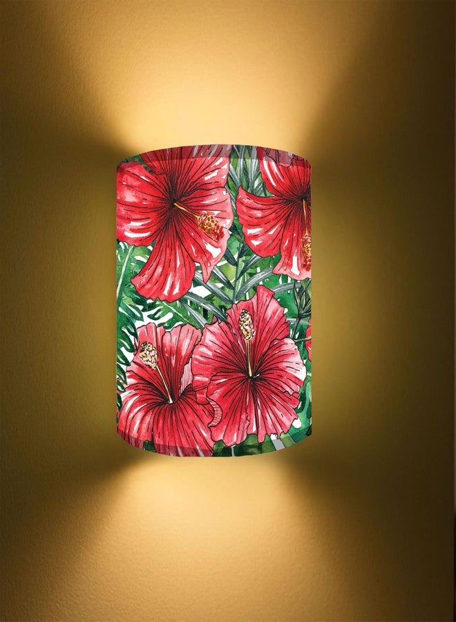 Nutcase Designer Arc Wall Mounted Lamp Lights Half Shade Bedside Fabric Lampshade Sconces - Image 1