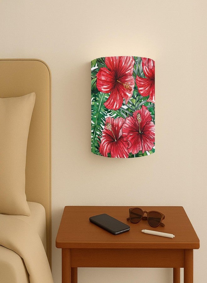 Nutcase Designer Arc Wall Mounted Lamp Lights Half Shade Bedside Fabric Lampshade Sconces - Image 2