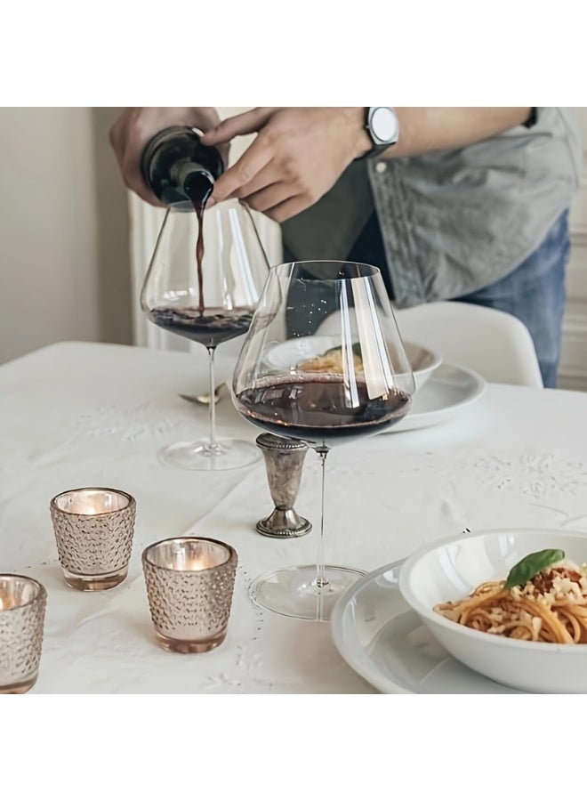 Hand-Blown Ultra Thin Crystal Wine Glasses Set of 2, 930ml Large Bowl Long Stemmed Glassware Lead-Free - for Daily Use, Wedding Anniversary or Birthday - Image 4