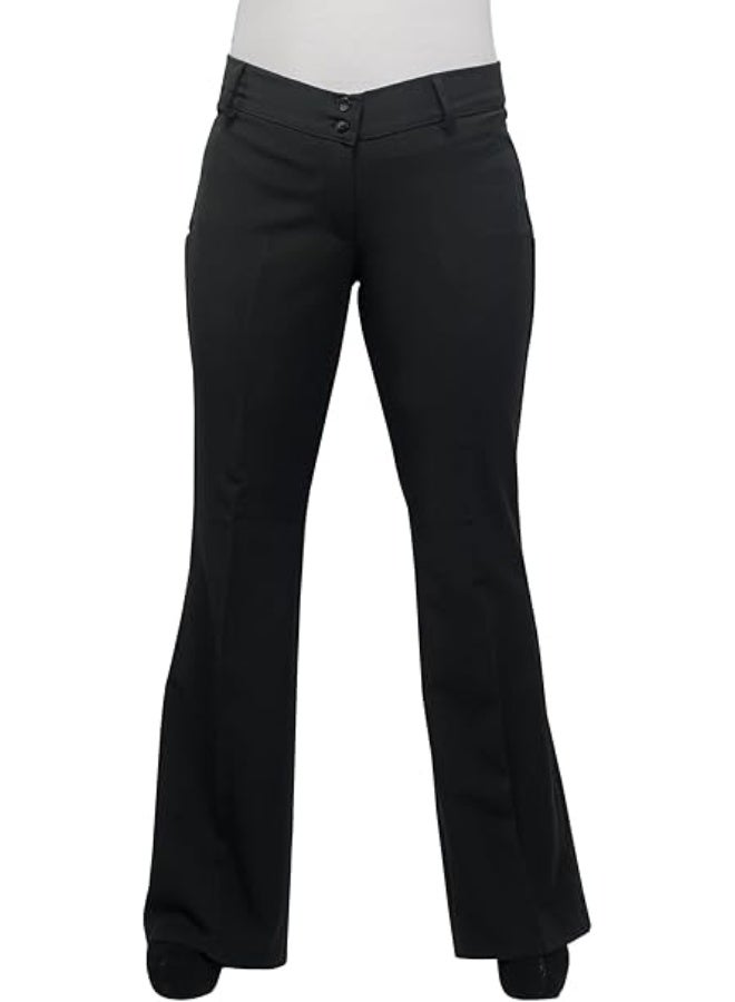 بنطلون كلاسيكي واسع للنساء – تصميم أنيق ومريح باللون الأسود – مثالي للإطلالات الرسمية والمكتب والخروجات اليومية - Image 1