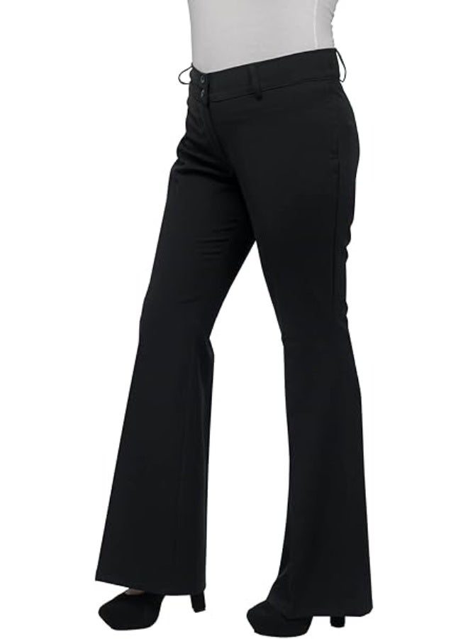 بنطلون كلاسيكي واسع للنساء – تصميم أنيق ومريح باللون الأسود – مثالي للإطلالات الرسمية والمكتب والخروجات اليومية - Image 2