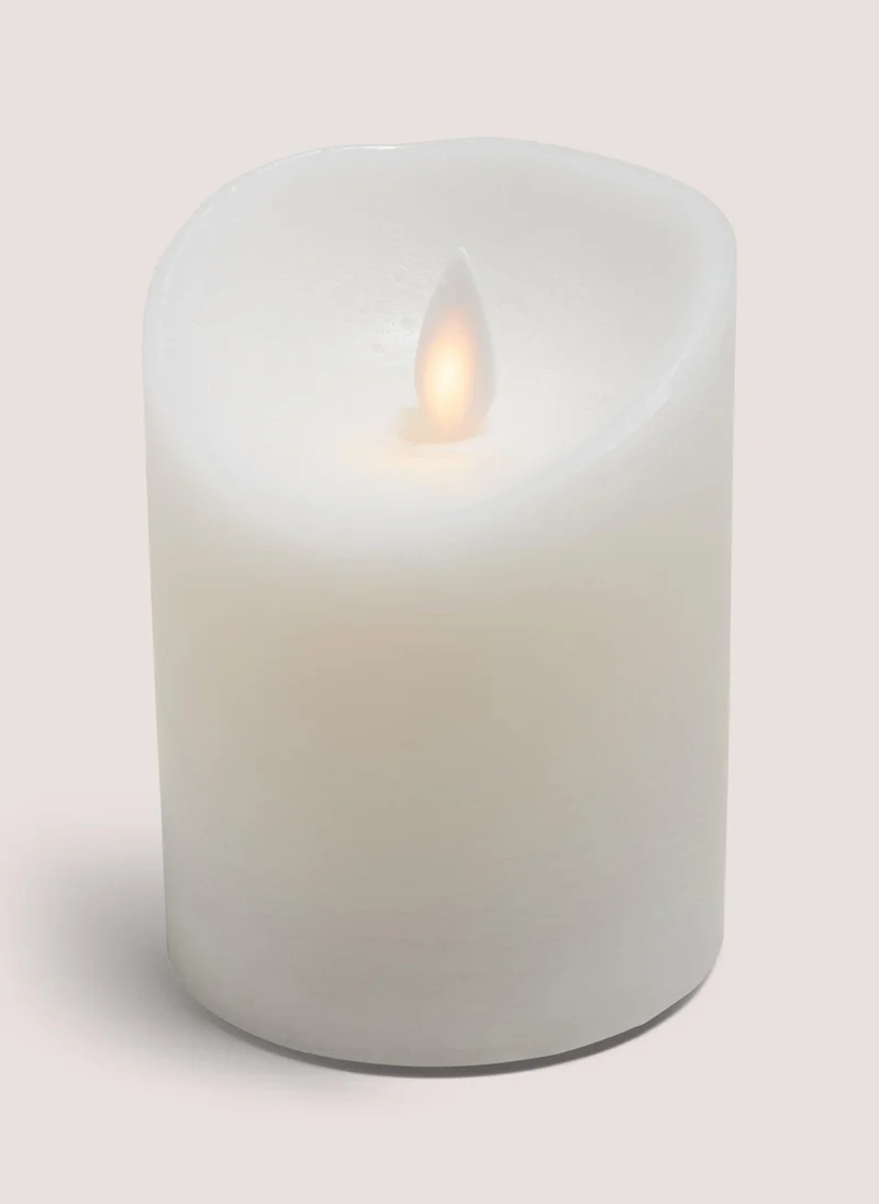 Matalan White LED Small Pillar Candle ( 7.5cm x 10cm)