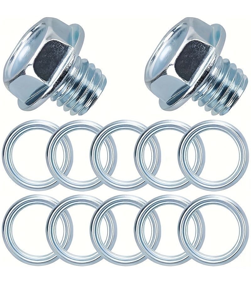 12 Pcs Transmission Drain Plug 2 Screws With 10 Washers Kit For Toyota 4Runner Corolla Land Cruiser RAV4 Sequoia Tacoma Tundra Lexus GS GX IS LC LS LX RC SC 1978 On - Image 2