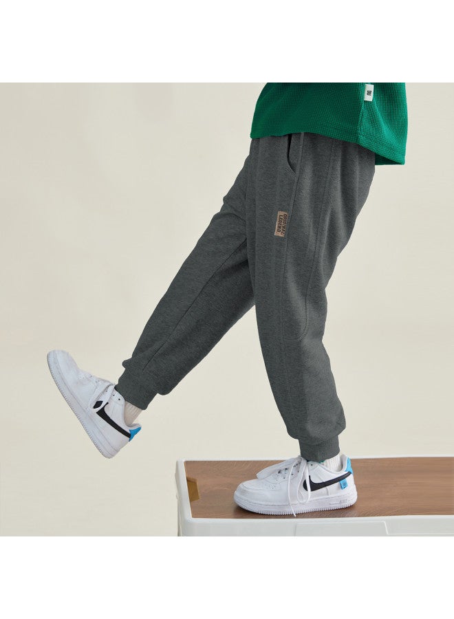 Soft And Warm】kids' Pants Winter Boys Fleece-lined Joggers Fashion Versatile Casual Sweatpants For Big Kids - Image 3