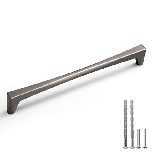 YAGU 10 Pack Dark Gray 75 Inch Hole Center Solid Cabinet Handles Kitchen Drawer Pulls Zinc Alloy Furniture Black Nickel Hardware for Dresser Bathroom Cupboard Wardrobe Closet - Image 1