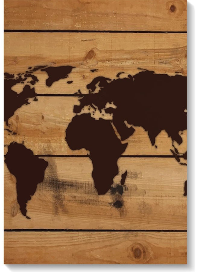 RYN Map Of The World Wall Art Multicolour 40x60cm - Image 1