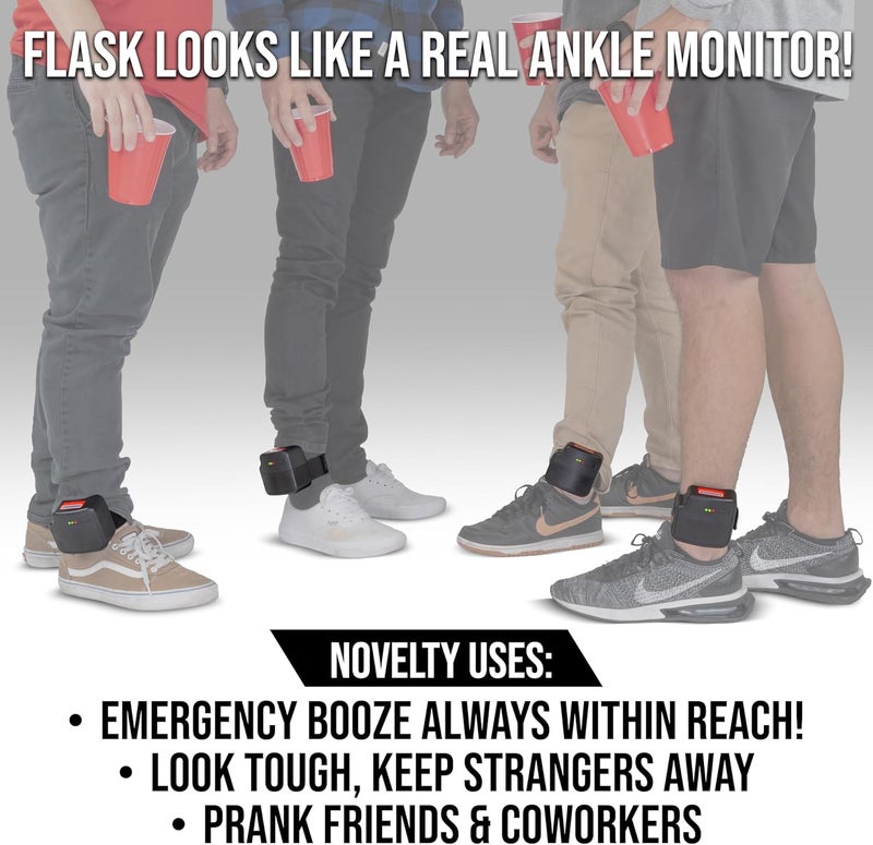 GoPong Ankle Monitor Flask (5 oz) - Hidden Alcohol Flask - Funny Liquor Gift for House Arrest Bracelet Prop - Image 3