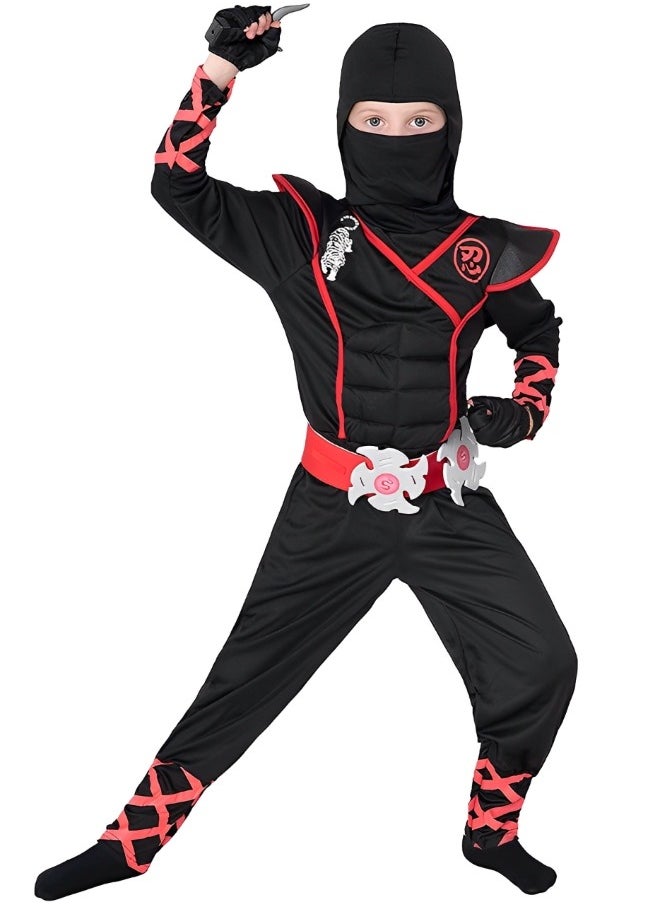 GROIC - Ninja Costume for Boys Kids Costume Boy Ninja Muscle Costume With Ninja Foam Accessories Best Children Gift - Image 1